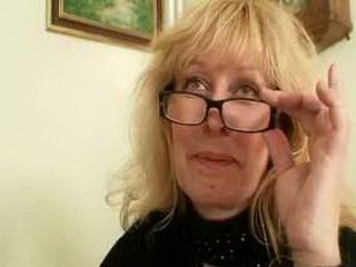 Busty Milf teacher fucks herself with a dildo