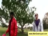 White guy tugs big black cock