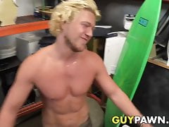 Pawn brokers pounding surfers sweet ass in the back room