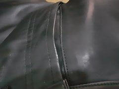 Masturbation leather pants button fly