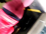 Booty meat in tight maroon spandex, pt.2