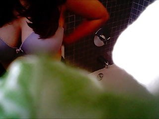Big tit Asian friend changes bra