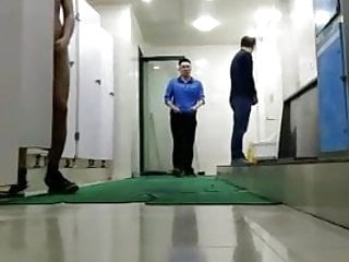 Caught Stroking in Public Restroom 
