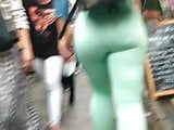 Morena deliciosa de leg verde Perfect brunette leggings