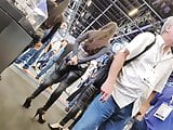 Hot promoter girl tight pants candid