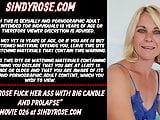 Sindy Rose fuck her ass with big candle and prolapse