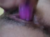 Purple dildo for curvy babe