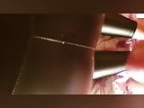 Making him fuck my pvc covered ass then cumming on it