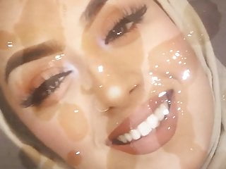 Ruhena gets a huge load of cum on her bengali Hijabi face